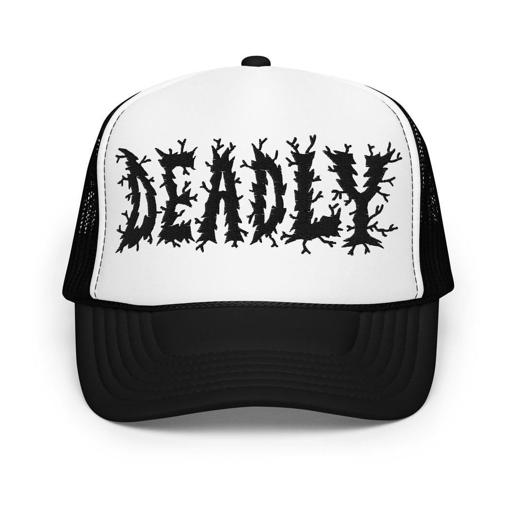 DEADLY METAL TRUCKER HAT (B&W)